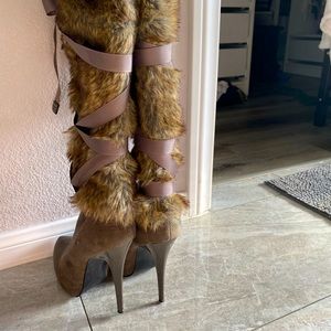 Faux Fur Stiletto Boots
